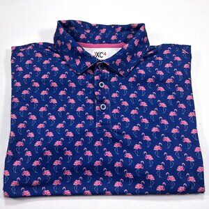 Johnston & Murphy XC4 Flamingo Golf Polo Shirt Men’s Large Blue Performance